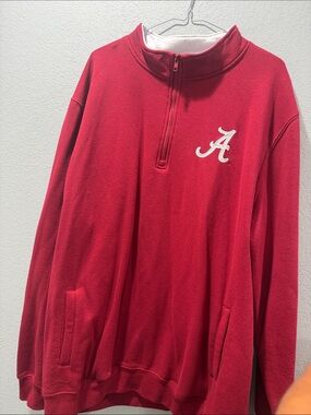 Alabama Crimson Script 'A' Red Quarter-Zip Pullover Sweater
